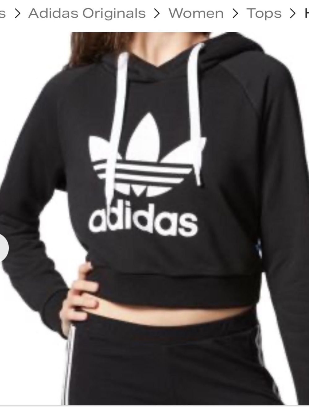 adidas Originals Black Crop hoodie
